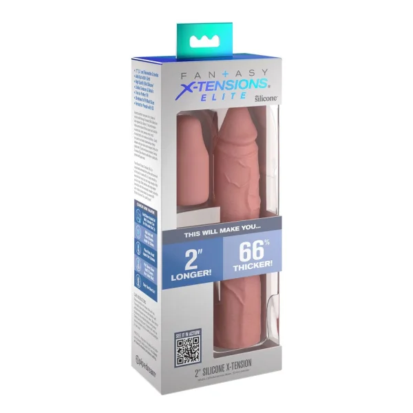 Fantasy X-tensions Elite Silicone 8" Penis Extension With 2" Removable Extender  - Vanilla