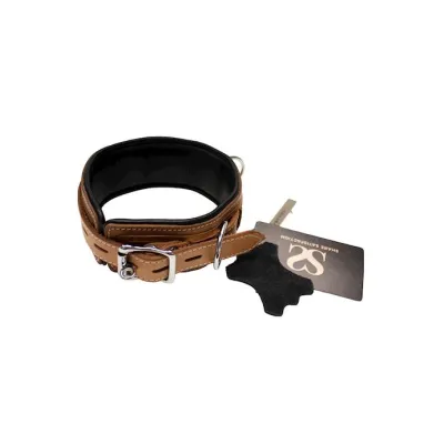 Bound X Tooled Leather Cuffs And Collar Set