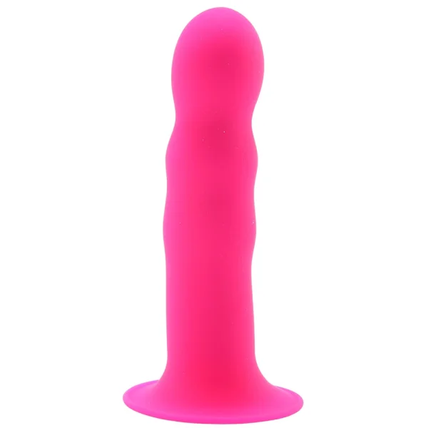 Squeeze-It Squeezable Wavy Suction Cup Dildo - Pink