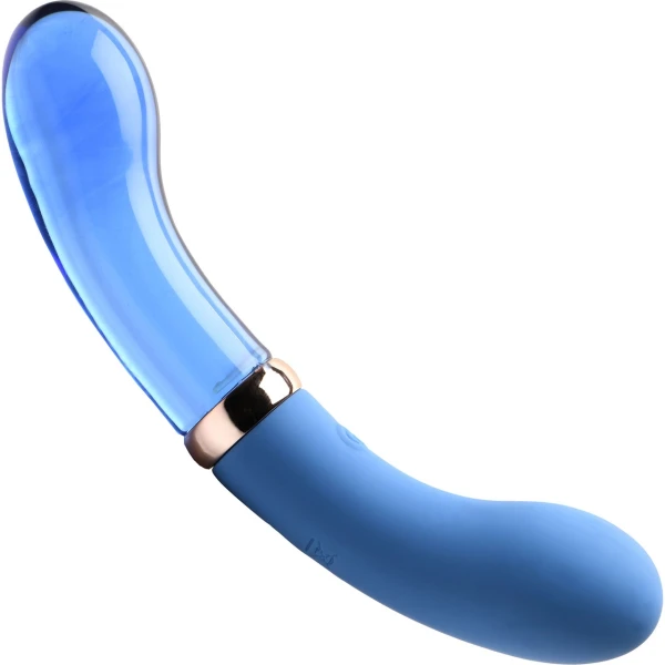 Prisms Bleu Dual Ended Silicone and Glass G-Vibe