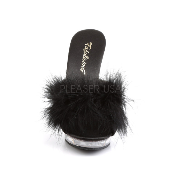 LIP-101-8 - 5" Stiletto Heel PF Marabou Slipper — image 14 of 16