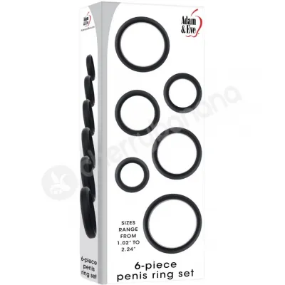 Adam Eve 6 Piece Sizes Penis Ring Set