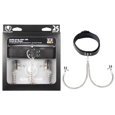 Spartacus Collar With Attached Nipple Clamps