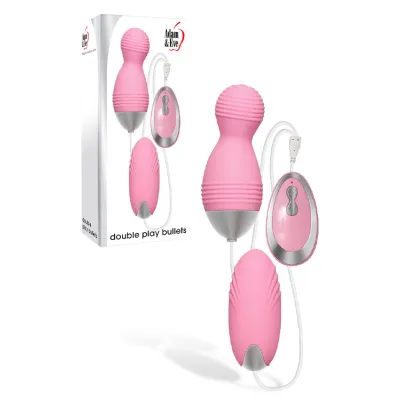 Adam and Eve Double Play Vibrating Bullet Egg Set with Remote 3 Pce