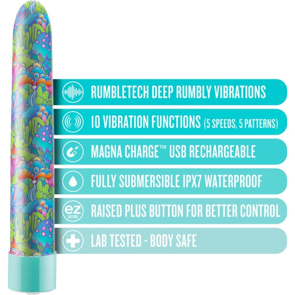 Limited Addiction Utopia Rechargeable Waterproof Slimline Vibrator By Blush - Aqua