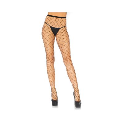 Iridescent Rhinestone Fence Net Tights Black O s
