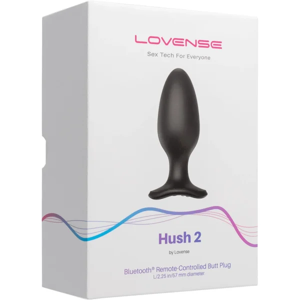 Lovense Hush 2 Large App Enabled Silicone Waterproof Rechargeable Vibrating Butt Plug
