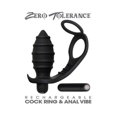 Zero Tolerance Cock Ring anal Plug W recharge Bullet Bk