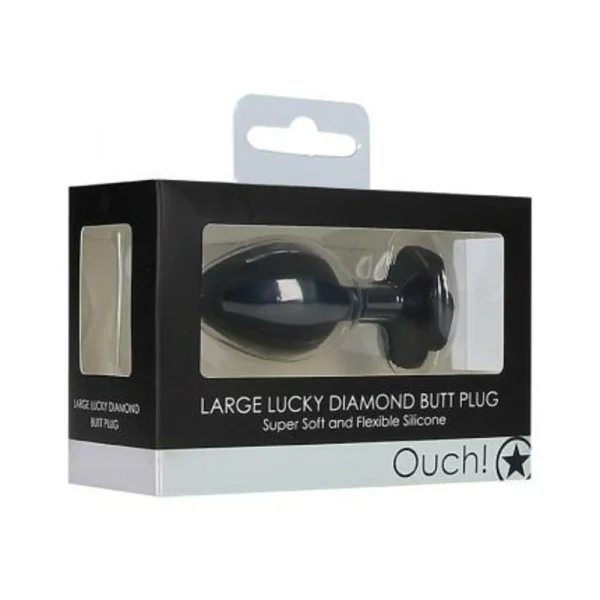 Ouch! Large Lucky Diamond Butt Plug - Black — image 3 of 9