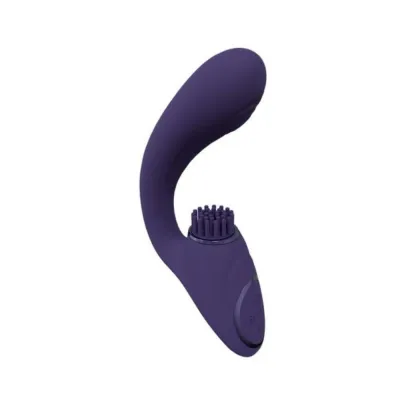 G Spot Vibrators Vive Gen Rechargeable Triple Motor G spot Vibrator With Pulse Wave And Vibrating Bristles Purple