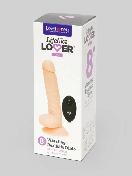 Lifelike Lover Luxe Auto Ejaculating Remote Control Dildo 8 Inch