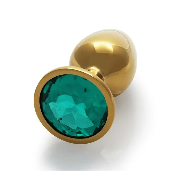 Ouch Green Gem Metal Gold Plug Small