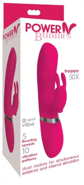 Power Bunnies Hoppy 50X Pink Rabbit Vibrator — image 6 of 6