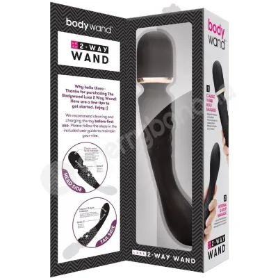 Bodywand Luxe Large 2 Way Wand Black Massage Wand With G Spot Vibrator