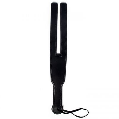 Bondara Faux Leather Two Finger Tawse Paddle 17 Inch