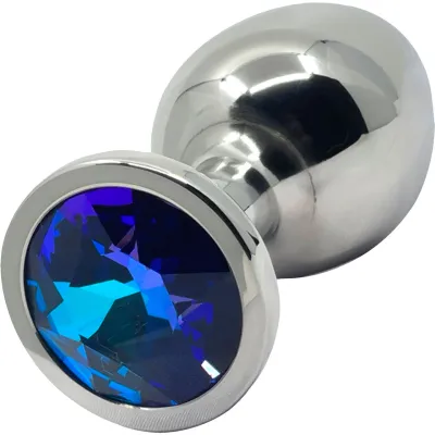 Pretty Plugs Heliotrope Crystal And Stainless Steel Butt Plug Medium