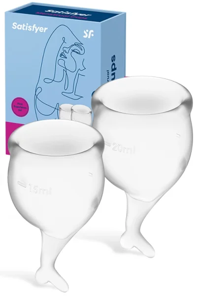 Satisfyer Feel Secure Silicone Menstrual Cups (2 Pce)