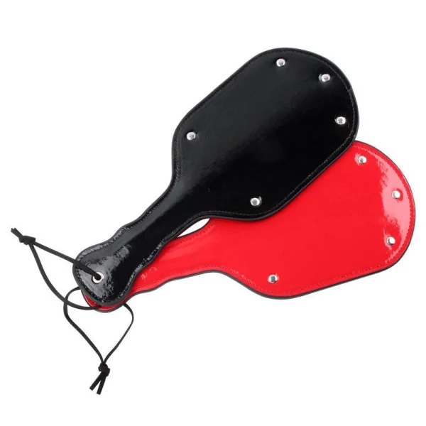 Dual Sided Leather Studded Spanking Paddle