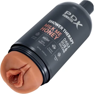 PDX Plus Shower Therapy Milk Me Honey Discreet Penis Stroker By Pipedream Caramel