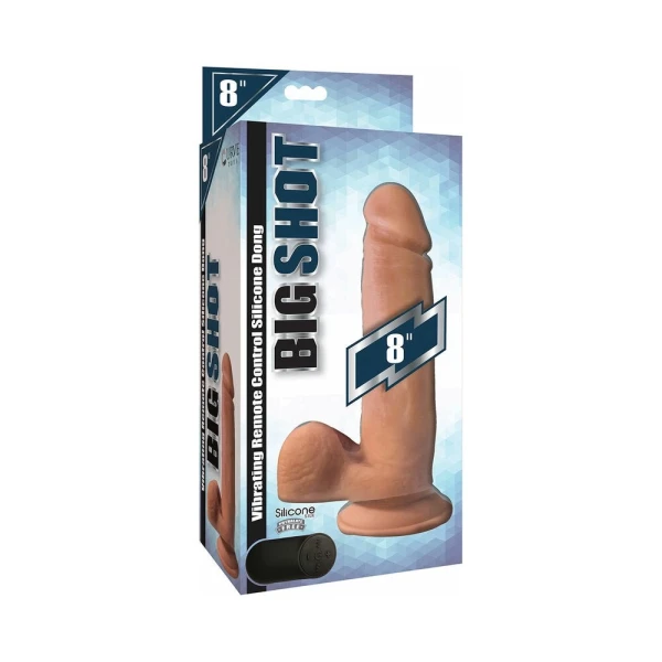 Big Shot Silicone Vibrating Dong W/balls Light 8in — image 9 of 9