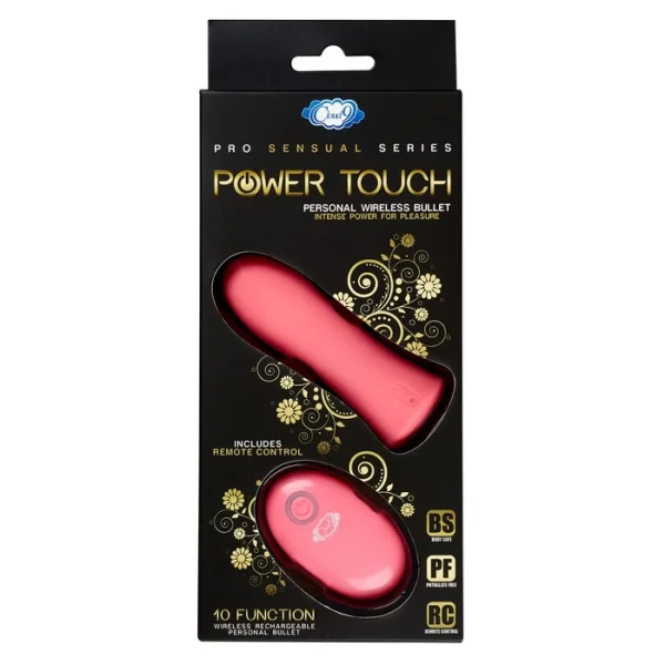 Cloud 9 Power Touch Rechargeable Wireless Bullet Vibrator With Remote Control - Pink