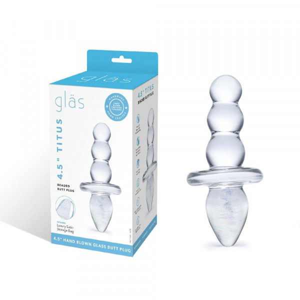 Gläs Titus Glass Beaded Butt Plug Dildo