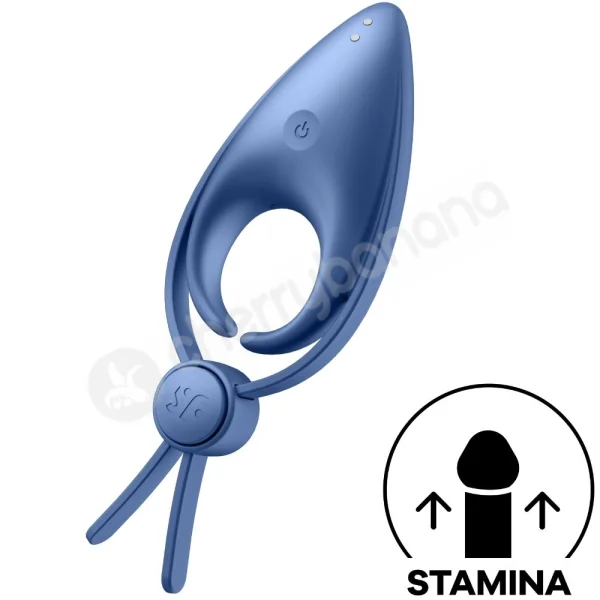 Satisfyer Sniper Cock Ring Blue Adjustable With Clit Stimulator