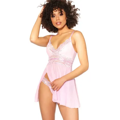 Sparkling Sensation Babydoll with G String Rhinestone Detail By Coquette