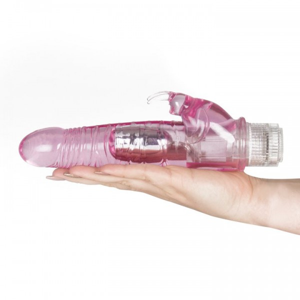 Bondara Crystal Clear Pink Rabbit Vibrator – 9 Inch — image 5 of 5