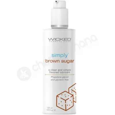 Wicked Simply Aqua Brown Sugar Flavoured Water Based Lubricant 120ml