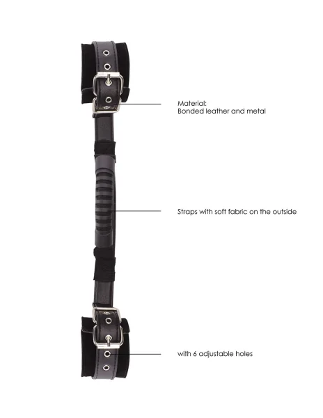 Ouch! Bonded Leather Hand Cuffs with Handle