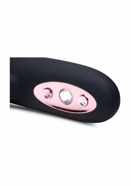 Royal Rabbits Bunny Thrust 10X Thrusting Rabbit Vibrator - Black - Rabbit Dildo
