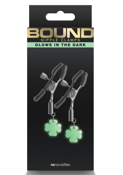 Bound Adjustable G4 Glow In The Dark Nipple Clamps by NS Novelties - Rose Gold