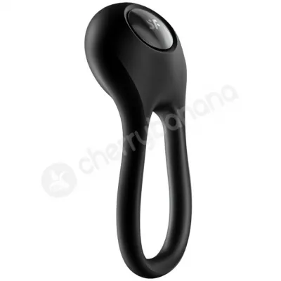 Satisfyer Majestic Duo Black Silicone Flexible Loop Vibrating Cock Ring