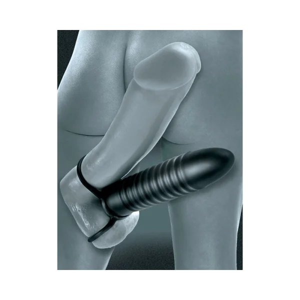 Fetish Fantasy Ribbed Double Trouble C Ring Black