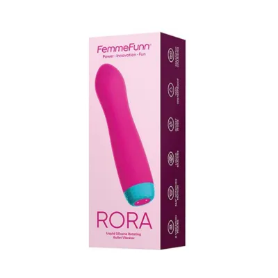 Bullets Discreet Femmefunn Rora Liquid Silicone Rotating Bullet Pink