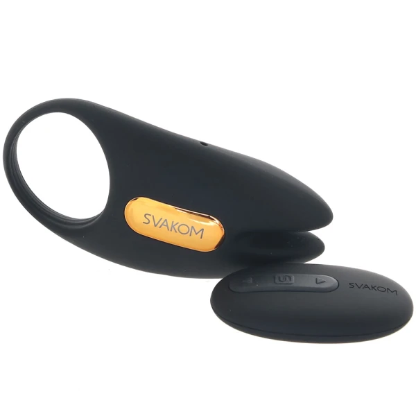 SVAKOM Winni 2 App Enabled Silicone Rechargeable Vibrating Cock Ring With Remote - Black