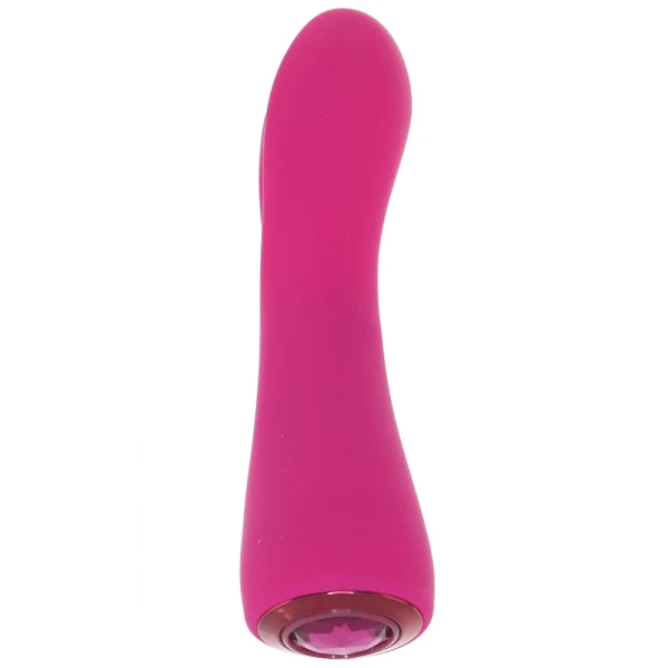 Gem Vibe Collection 7" Curve Rechargeable Waterproof Silicone G-Spot Vibrator By CalExotics - Pink