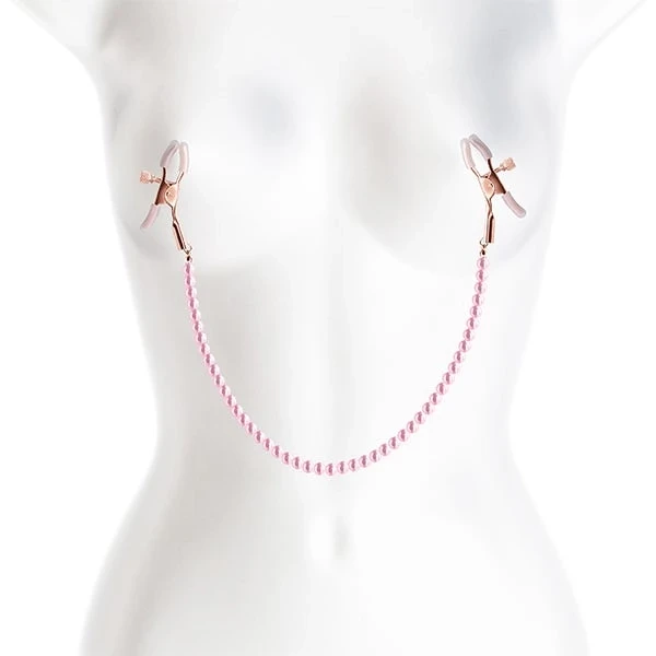 Bound DC1 Alligator-Style Nipple Clamps with Pearl Chain