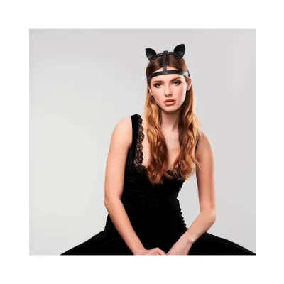 Maze Head Harness With Cat Ears Black Os