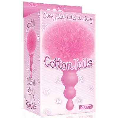 The 9 s Cottontails Beaded Pink Pink Butt Plug with Bunny Tail