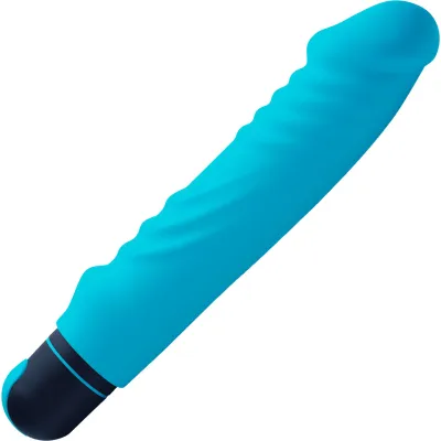 BANG XL Bullet Silicone Ribbed Sleeve Rechargeable Waterproof Vibrator Blue
