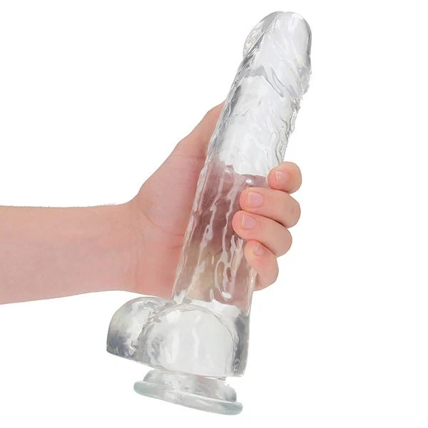 RealRock 10-Inch Crystal Clear Dildo with Balls