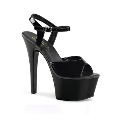 Aspire 6 Black Vegan Platforrm Sandal By Pleaser