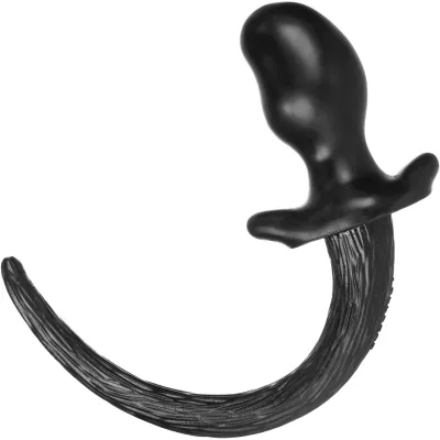 Oxballs Silicone Puppy Tail Anal Plug Mastiff Black
