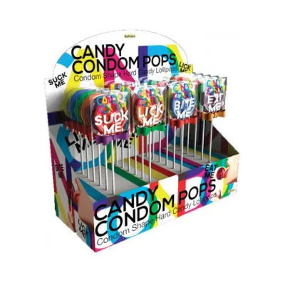 Candy Condom Pops Candy Shape Lollipops Display 24 Pieces
