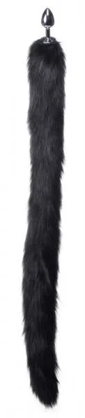 Extra Long Mink Tail Metal Anal Plug