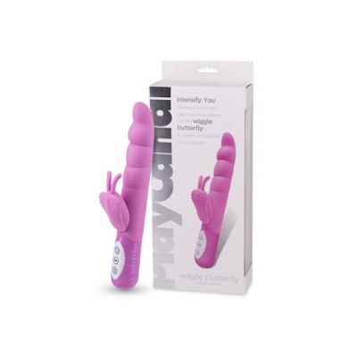 Wiggle Butterfly Rabbit Vibrator Pink 8 5 Inch