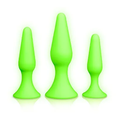 Ouch Glow In The Dark Silicone Butt Plug Set