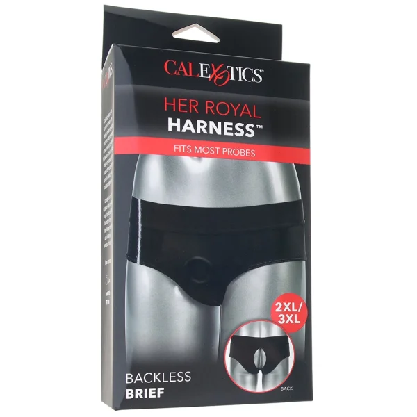 Her Royal Harness Backless Brief  Strap-On Harness by CalExotics - 2 X-Large / 3X-Large